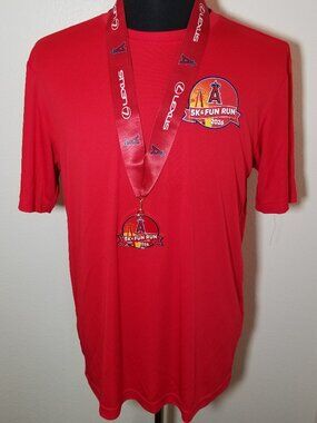 Los Angeles Angels 5K & Fun Run 2026 Medium Shirt & Medal Halos Baseball NEW